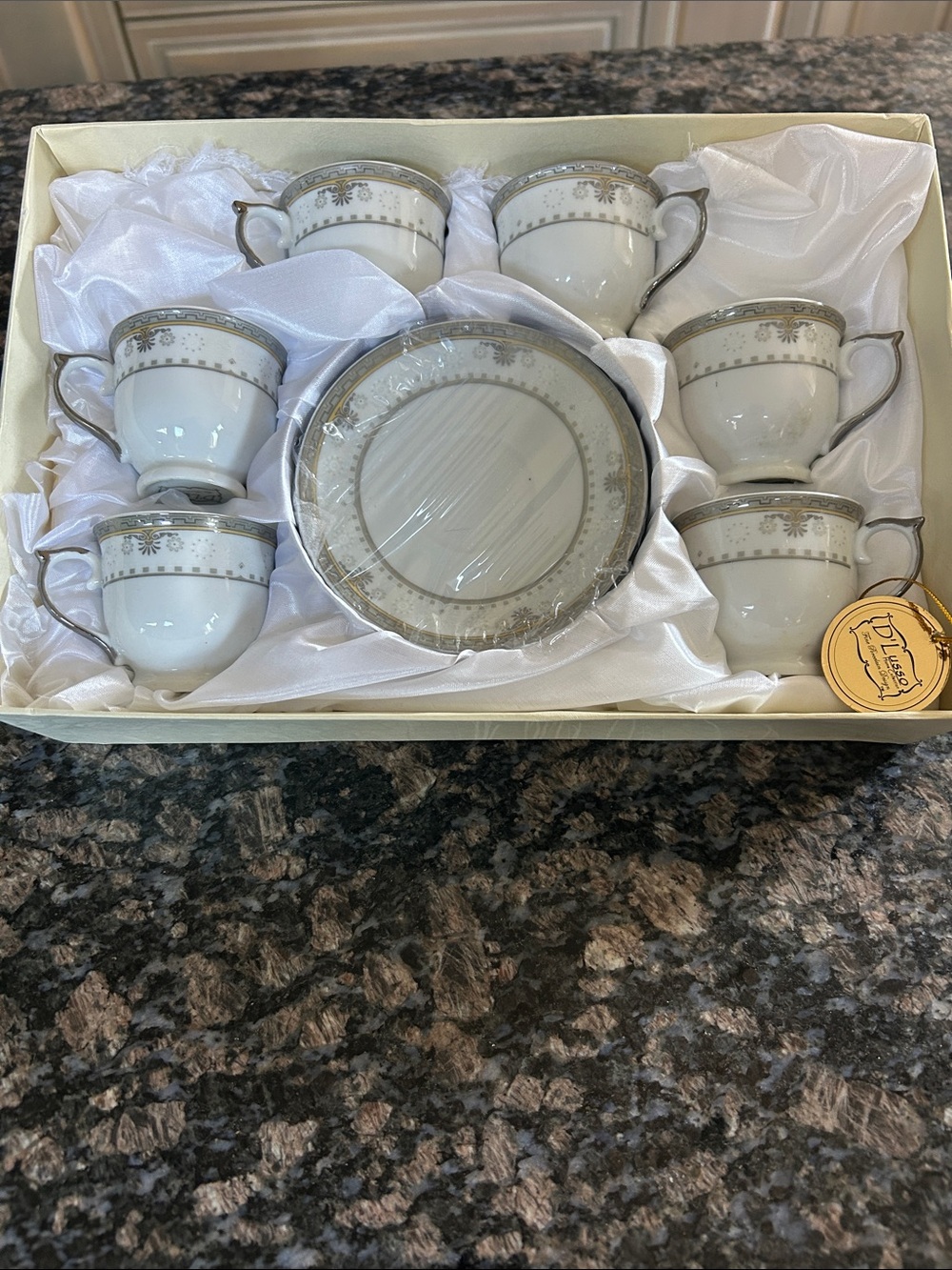D'LUSSO FINE PORCELAIN DESIGN ESPRESSO SET 12PIECE NWT
